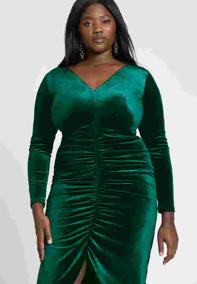 V Neck Pleated Front Dress image number 2
