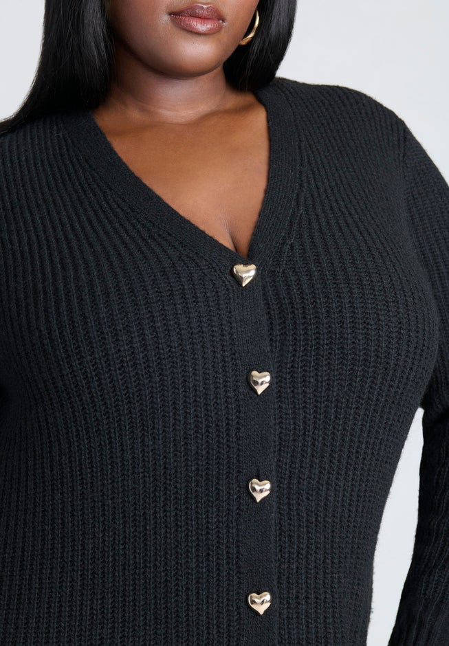 Heart Button Sweater Dress image number 3