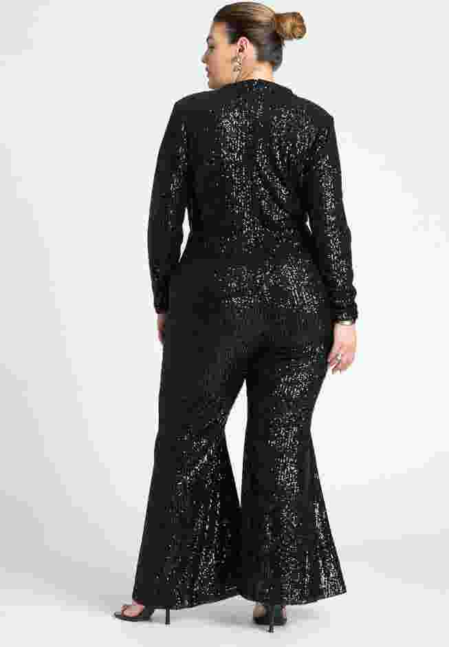 Flare Leg Sequin Jumpsuit image number 1