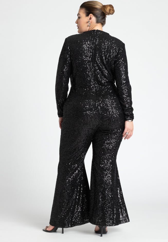 Flare Leg Sequin Jumpsuit image number null