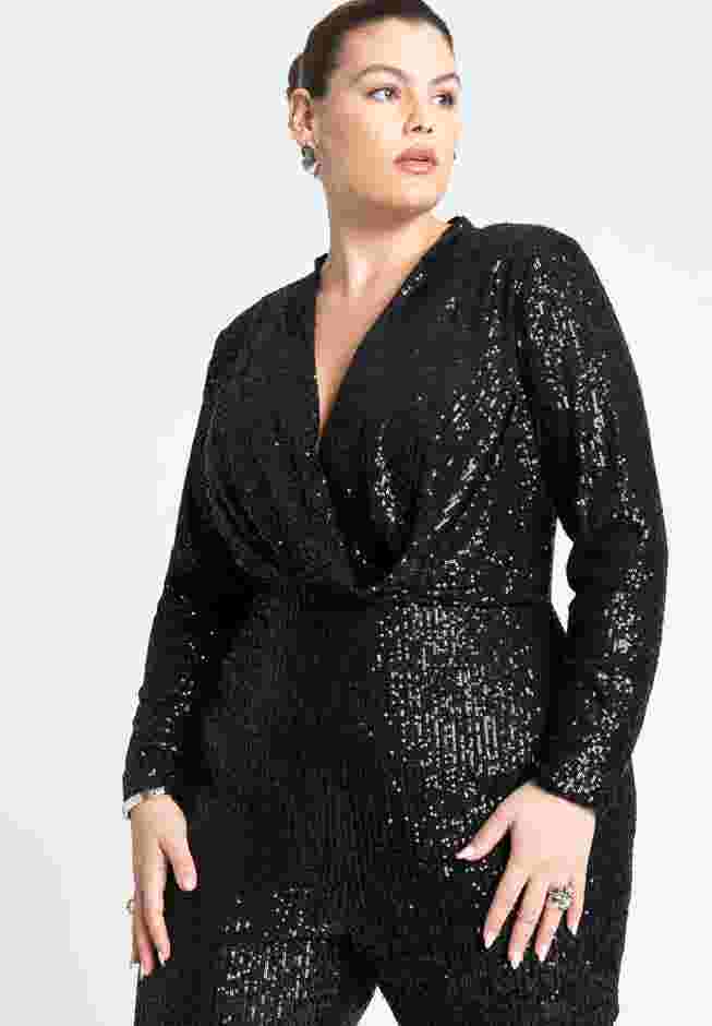 Flare Leg Sequin Jumpsuit image number 2