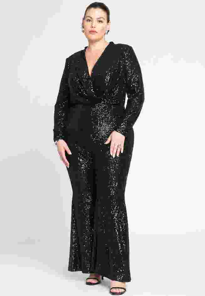 Flare Leg Sequin Jumpsuit image number 0