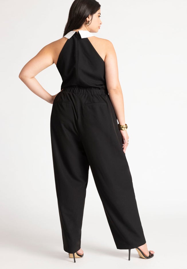 Faux Tie Collared Jumpsuit image number 2