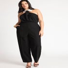 Faux Tie Collared Jumpsuit image number null