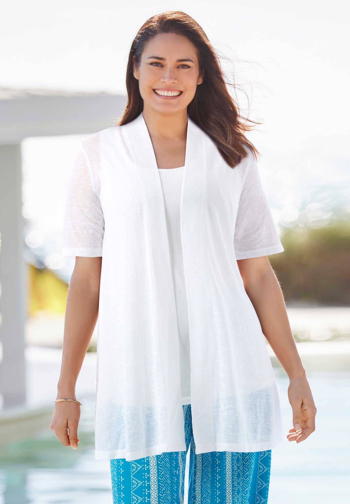 Lightweight Open Front Cardigan image number 0