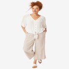 Crinkle Tie-Front Blouse image number null