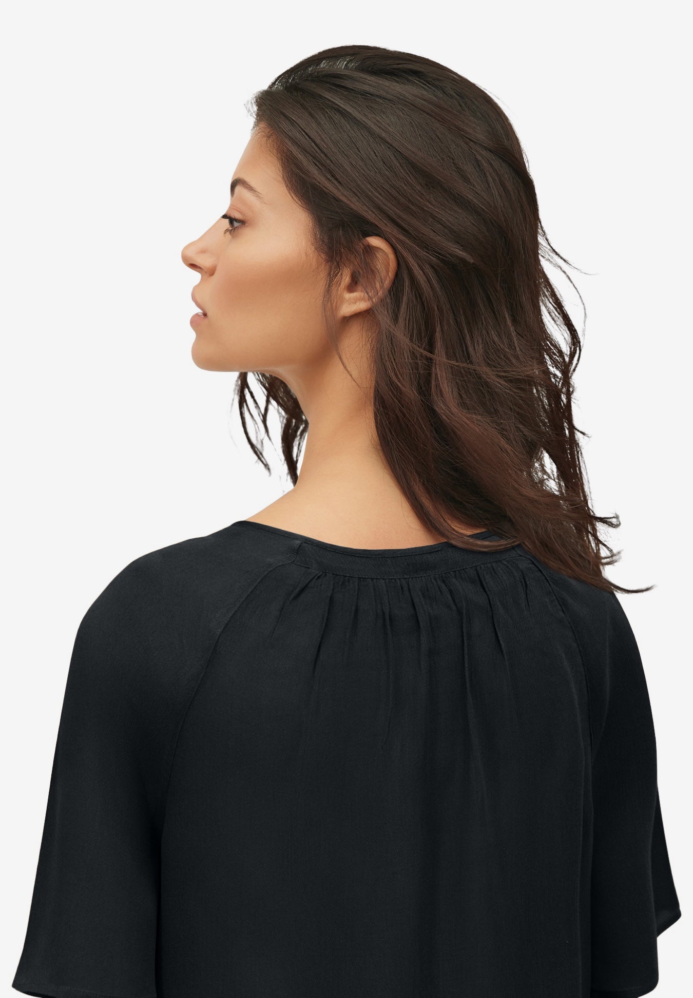 V-Neck Crinkle Tie-Front Elbow-Sleeve Blouse image number 1