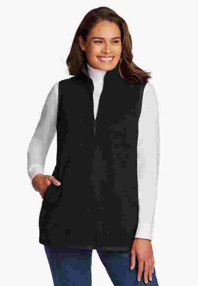 Quarter-Zip Microfleece Vest image number 0