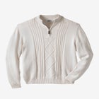 Shoreman&rsquo;s Quarter Zip Cable Knit Sweater image number null