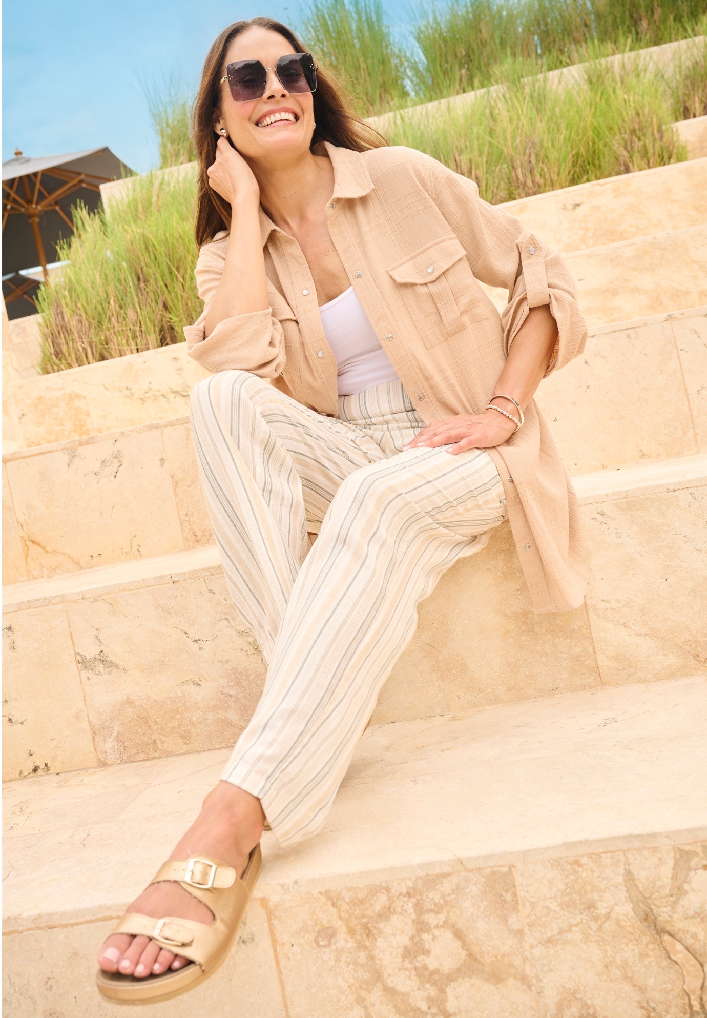 Straight Leg Linen Pant image number 2