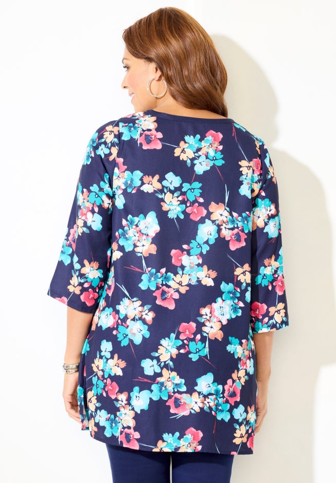 Y-Neck Stud Accent Tunic image number 1