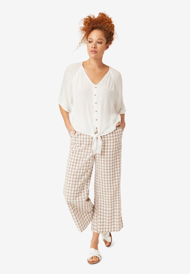 Gingham Crop Pants image number 2