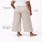 100% Cotton Wide Leg Gingham Seersucker Back Elastic Waist Crop Pants image number 1