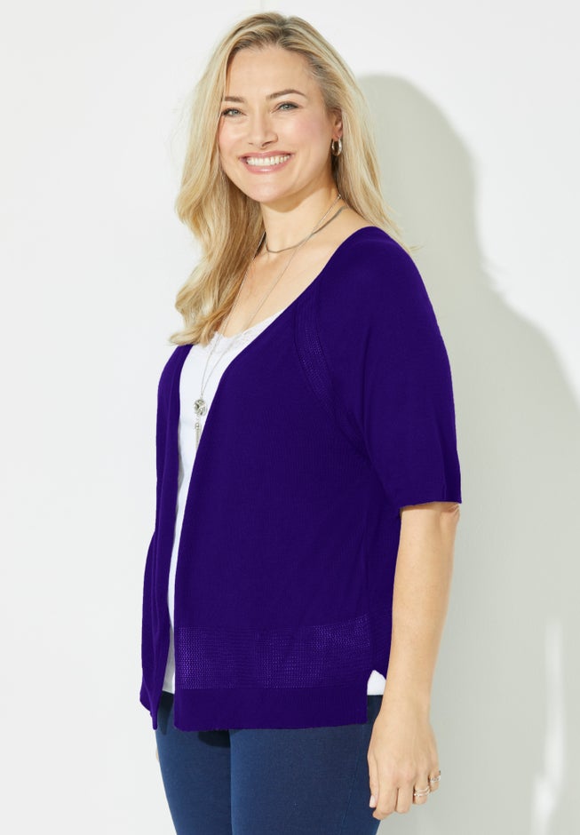 Elbow Sleeve Shrug Cardigan image number 2