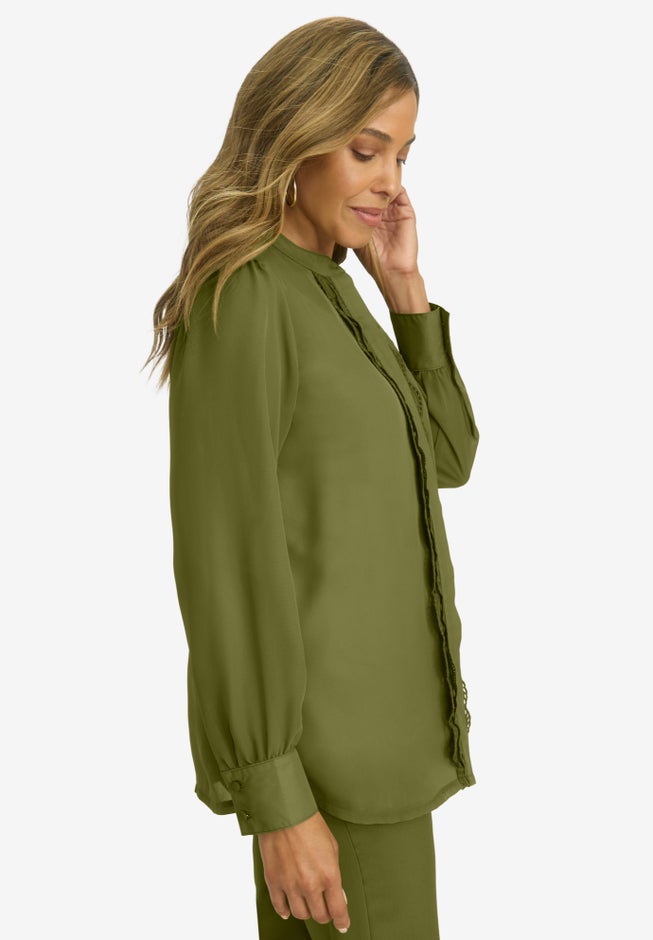 Eyelet Trim Blouse image number null