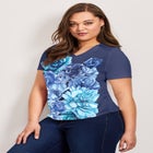 V-Neck Short Sleeve Graphic Tee image number null