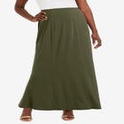 Stretch Knit Maxi Skirt image number null