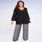 Stretch Knit Wide Leg Pant image number null