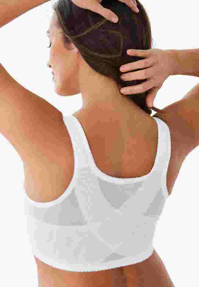 Front-Close Embroidered Wireless Posture Bra image number 2