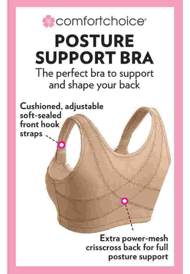 Front-Close Embroidered Wireless Posture Bra image number 3