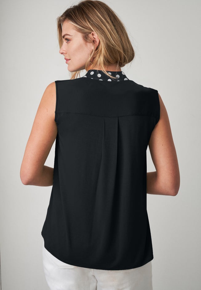 Uptown Sleeveless Tie-Neck Blouse image number 1