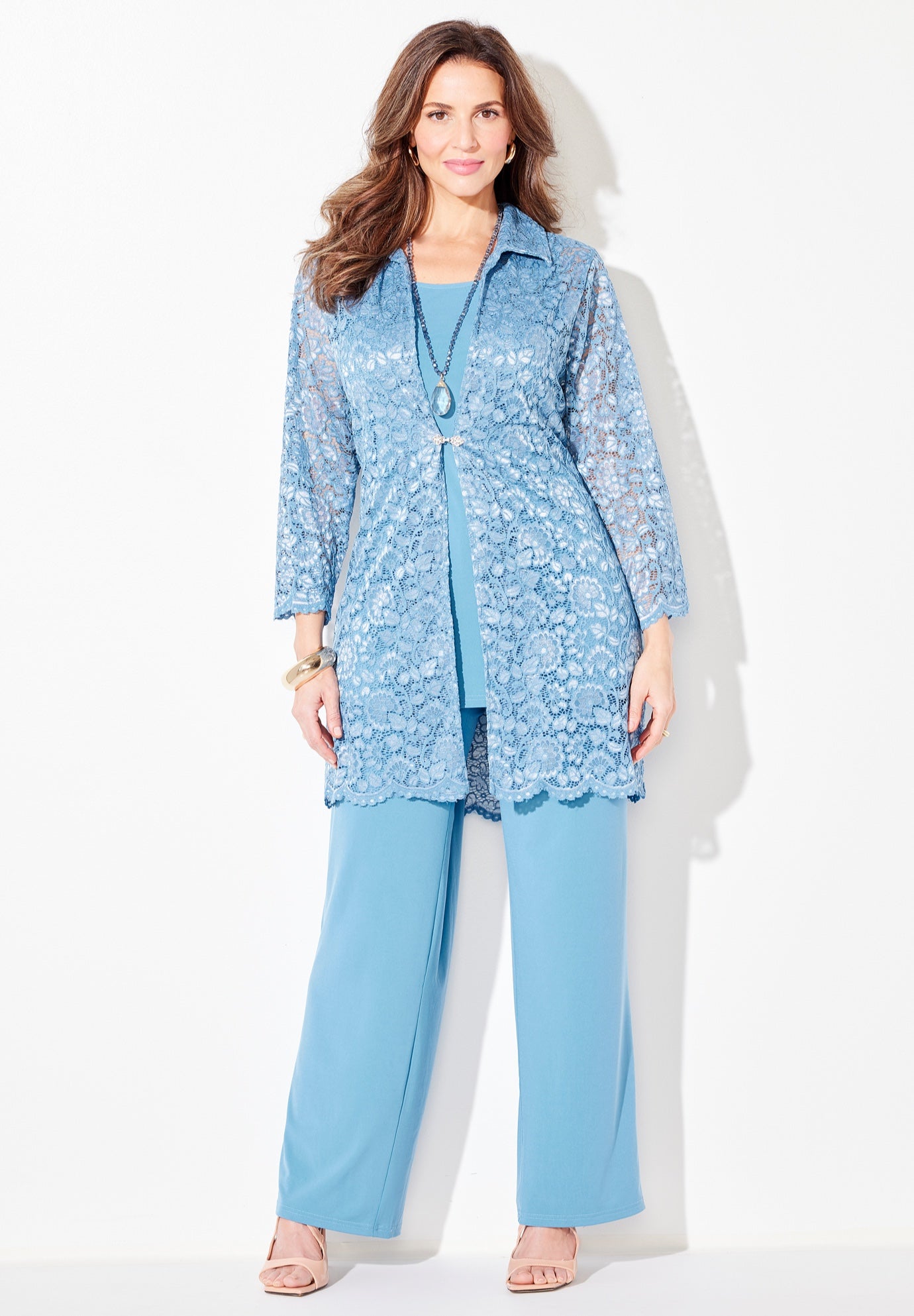 3-Piece Lace Pant Suit image number 0