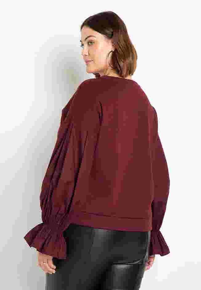 Combo Flounce Sleeve Sweatshirt image number 1