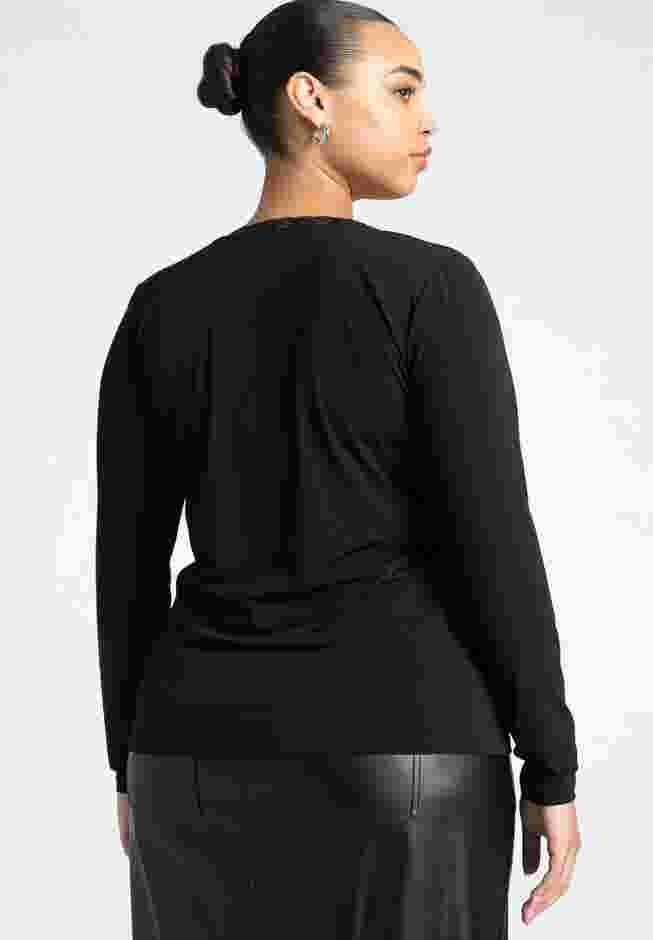 Lace Trim V-Neck Top image number 1