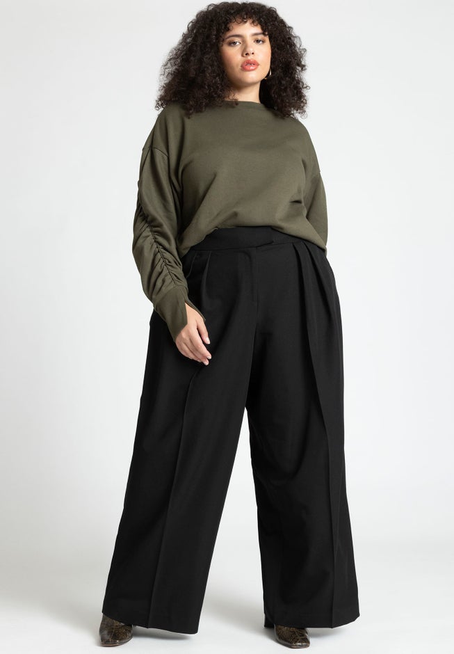 Shirred Sleeve Sweatshirt image number null