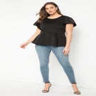 Flare Sleeve Peplum Top image number null