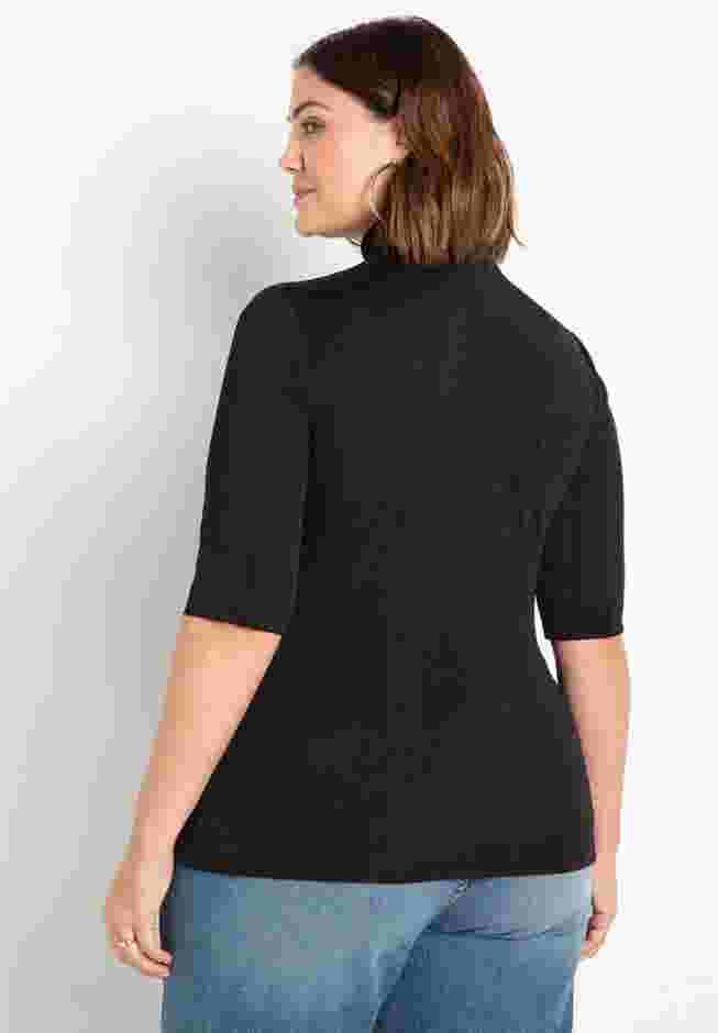 Elbow Sleeve Mock Neck Top image number 1