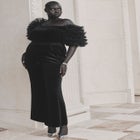 Puff Sleeve Tulle And Velvet Top image number null