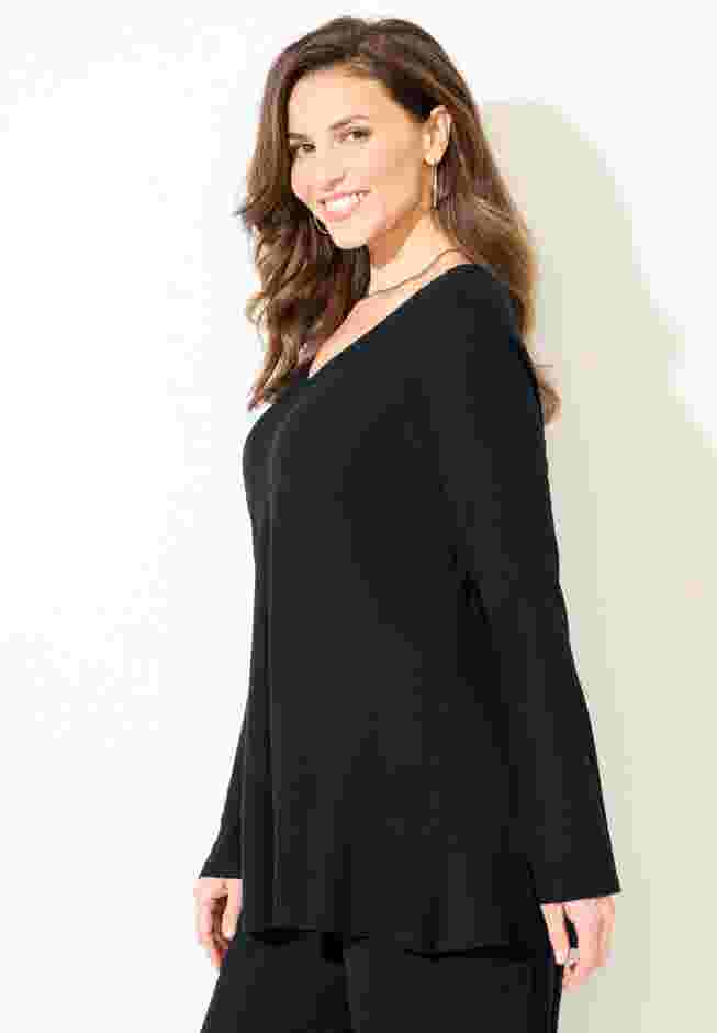 AnyWear Hacci Rib V-Neck Top image number 2