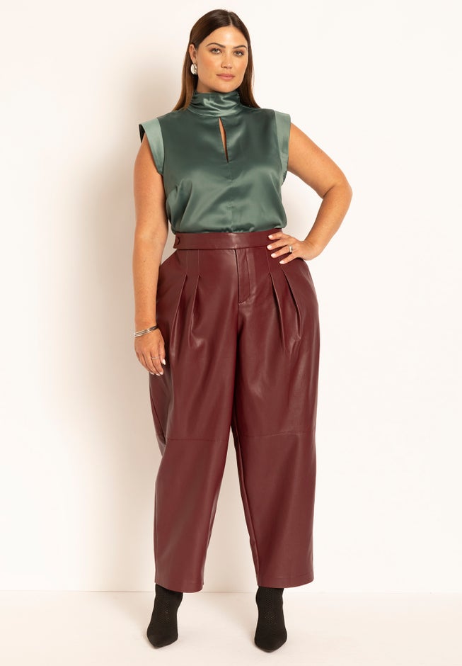 Mock Neck Top With Keyhole image number 3