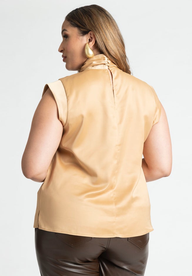 Mock Neck Top With Keyhole image number 1