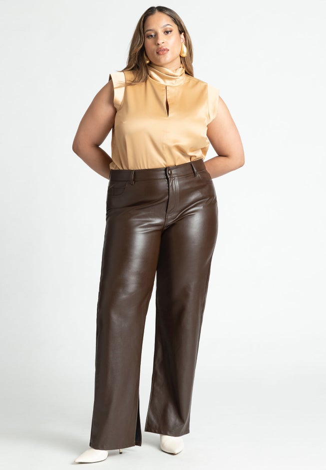 Mock Neck Top With Keyhole image number 2