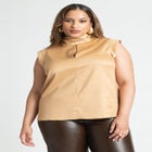 Mock Neck Top With Keyhole image number null