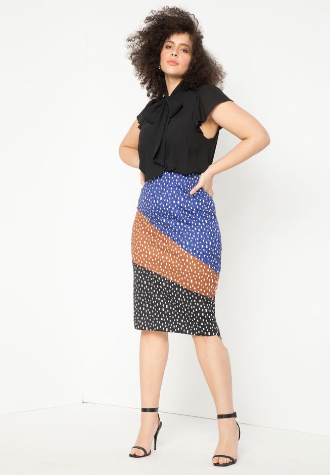 Flutter Sleeve Tie Neck Blouse image number 2