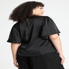 Flutter Sleeve Satin Blouse image number null