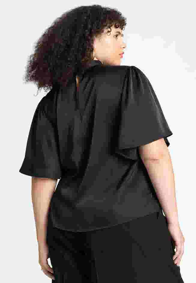 Flutter Sleeve Satin Blouse image number 1