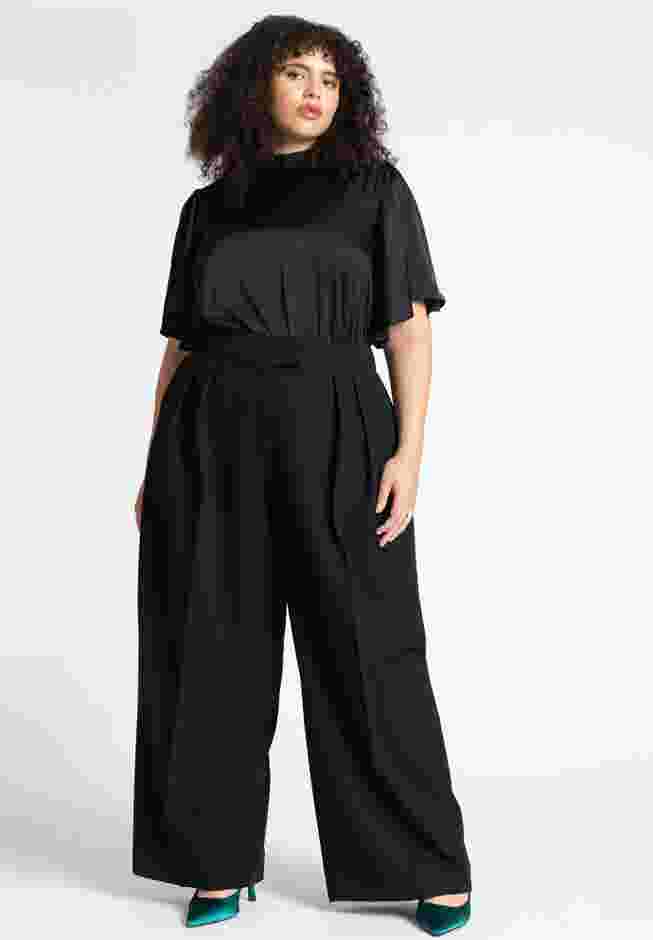 Flutter Sleeve Satin Blouse image number 2