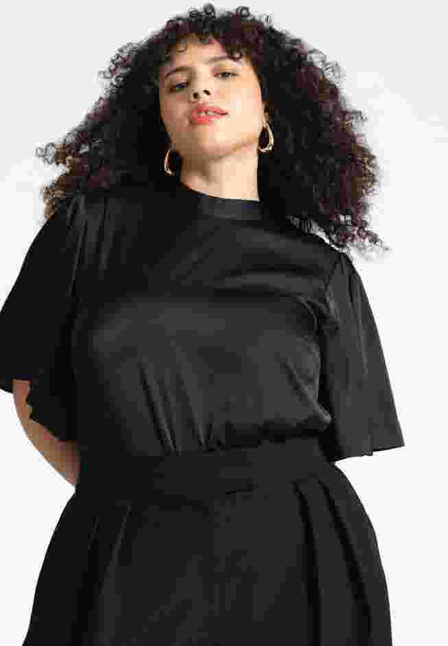 Flutter Sleeve Satin Blouse image number 0