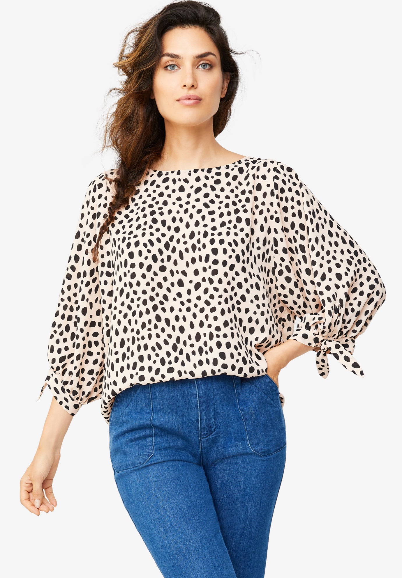 3/4 Tie-Sleeve Blouse image number 0