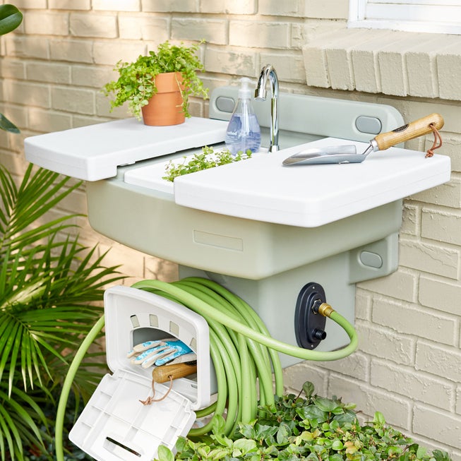 Outdoor Garden Sink with Hose Holder image number 0