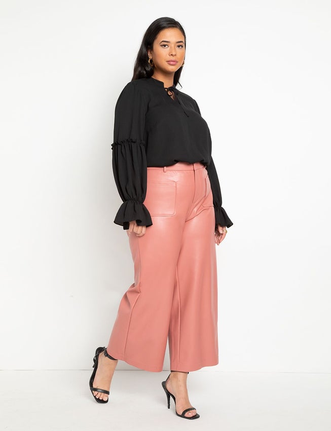 Ruffle Detail Blouse With Ties image number null