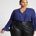 Ruffle Detail Blouse With Ties image number 0