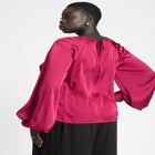 Poet Sleeve Blouse With Tie Back image number null