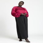 Poet Sleeve Blouse With Tie Back image number null