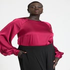 Poet Sleeve Blouse With Tie Back image number null