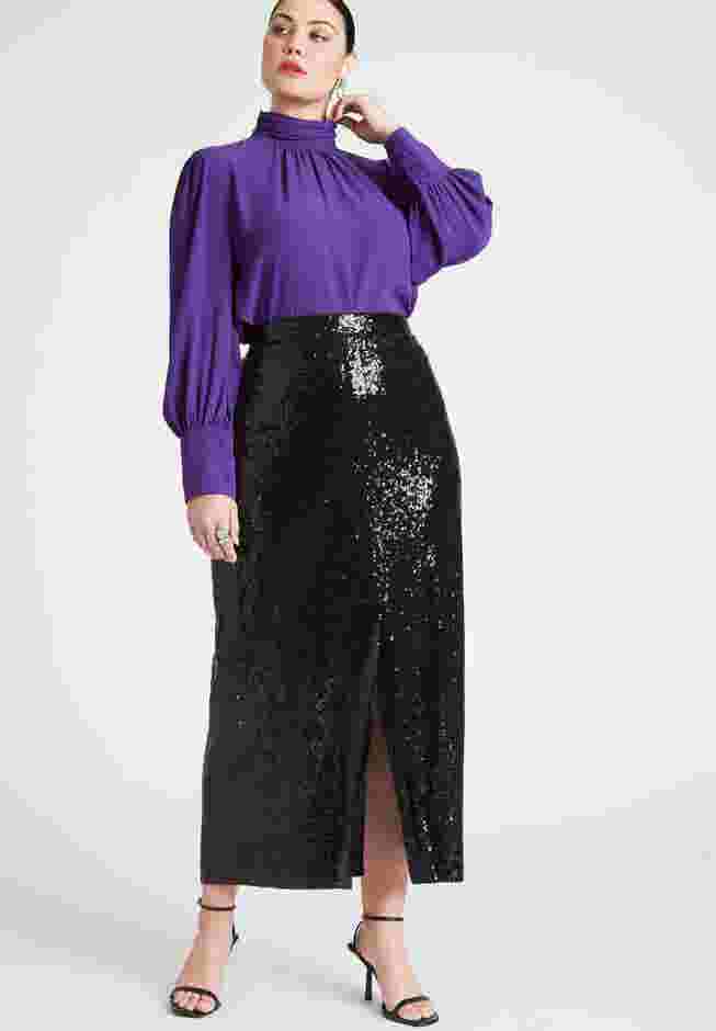 Shirred Mock Neck Blouse image number 3